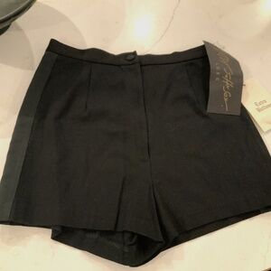 Vintage NWT Betsey Johnson Luxe Black Tuxedo Stripe Shorts Sz M